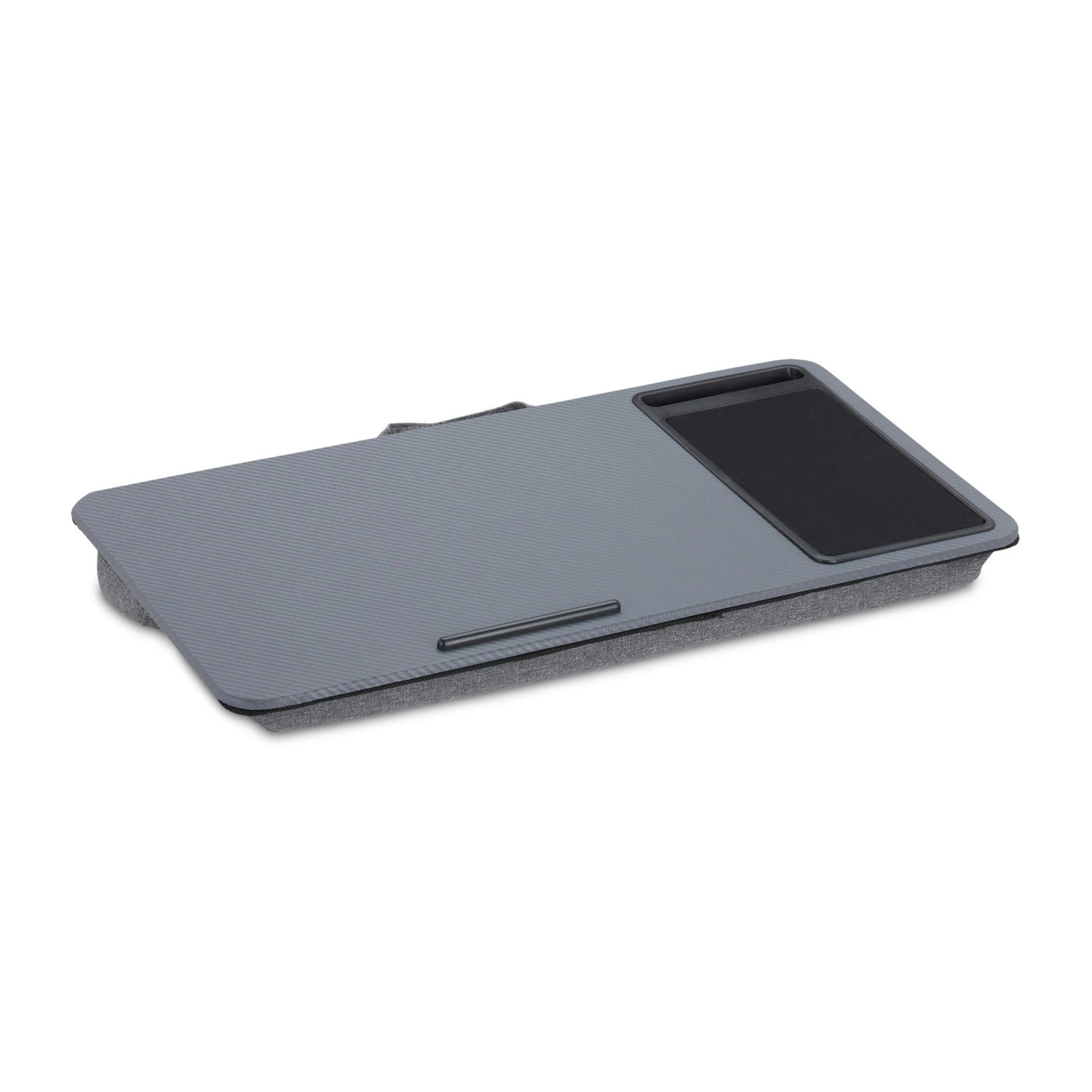 Relaxdays Laptopkissen MDF Polyester Styropor Grau mit Mauspad Rutschfest 6,5 cm x 57,5 cm x 30 cm 1 kg