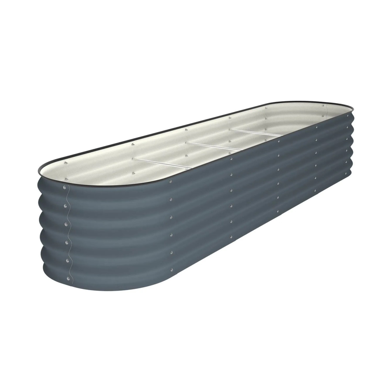VidaAtHome.de ALVARE Gartenbeet 61 x 248 x 43 cm Graphitgrau mit Silber