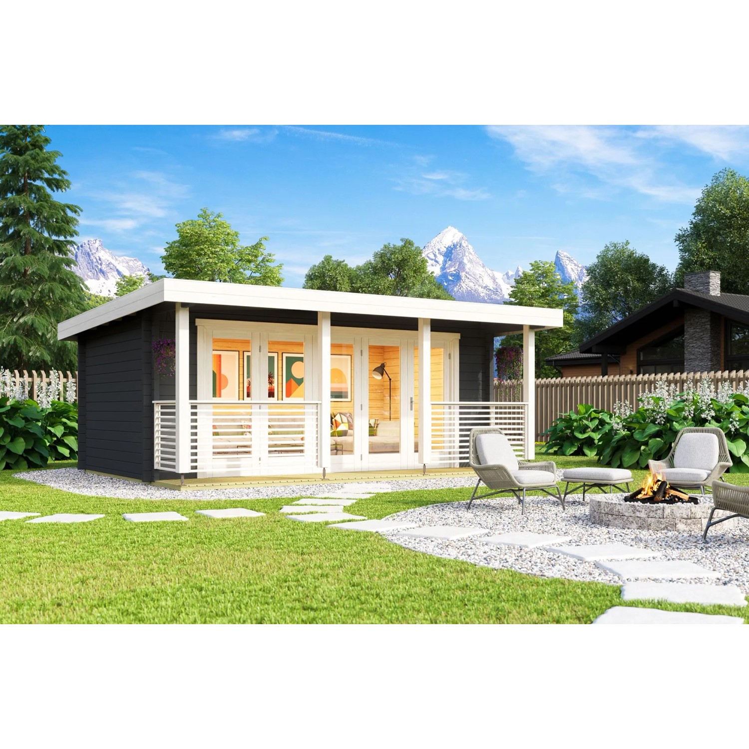 Lasita Gartenhaus Liverpool 1 Carbongrau 550 cm x 300 cm