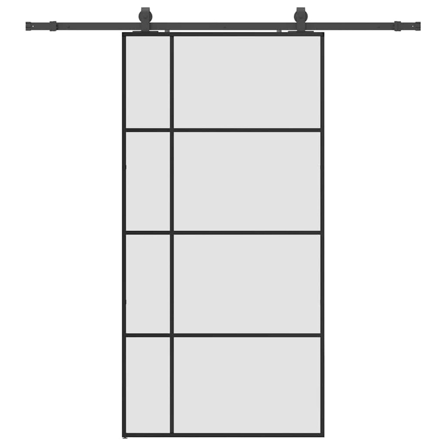 vidaXL Schiebetür mit Beschlag Schwarz 102,5x205 cm ESG-Glas 3375873 günstig online kaufen