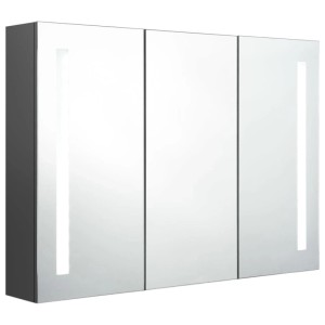 vidaXL LED-Spiegelschrank fürs Bad 89x14x62 cm Grau 326527