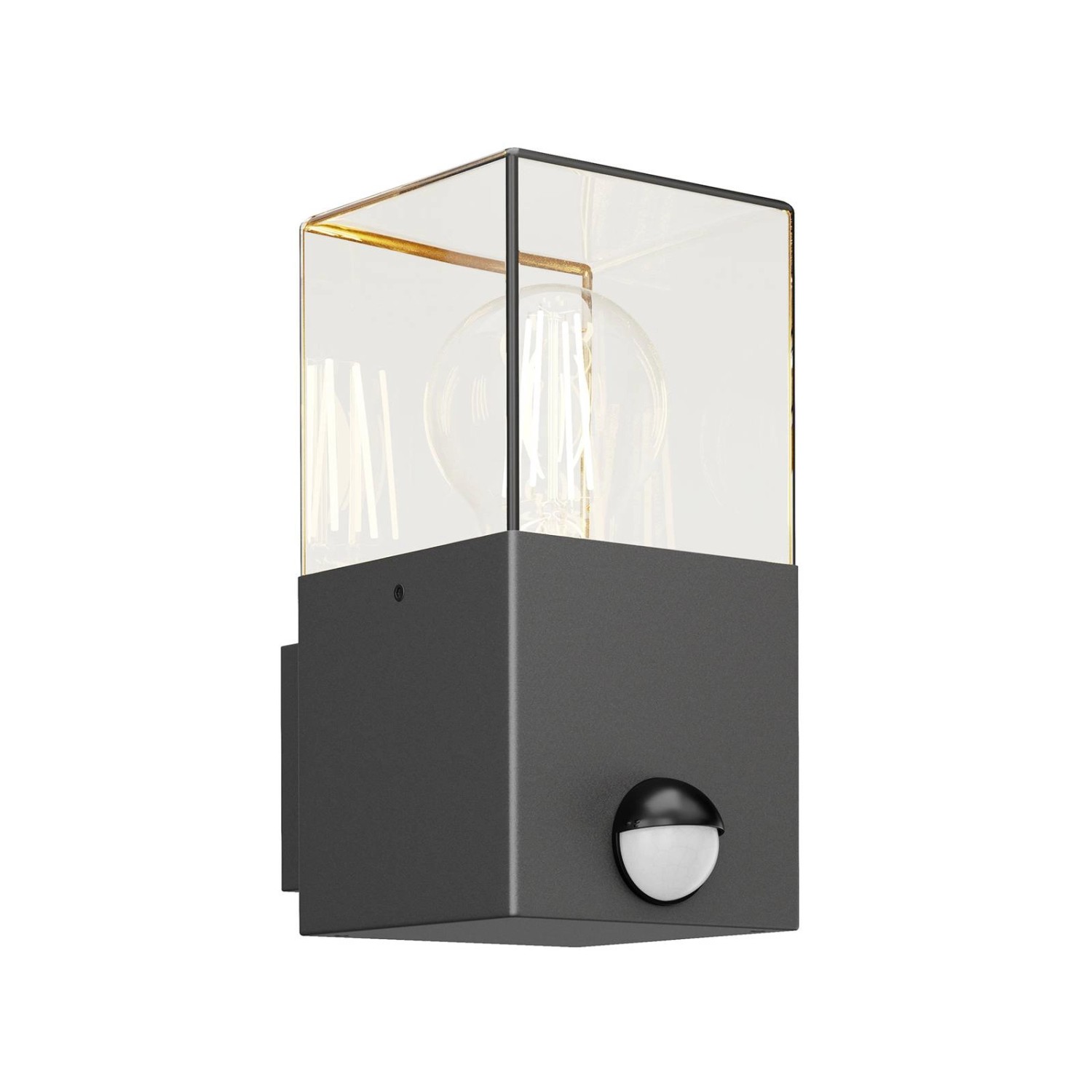 Lucande Wandleuchte Außen Keke 9619243 mit Bewegungsmelder Spritzwassergeschützt Modern in Schwarz aus Aluminium 1-flamm...