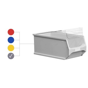 Graue Sichtlagerbox 7,2L mit Griff und Abdeckung, ideal für Werkstatt & Lager.