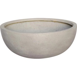 Graue Pflanzschale Poroso, 28,5 cm, in Beton-Optik aus Fibreclay für den Außenbereich.
