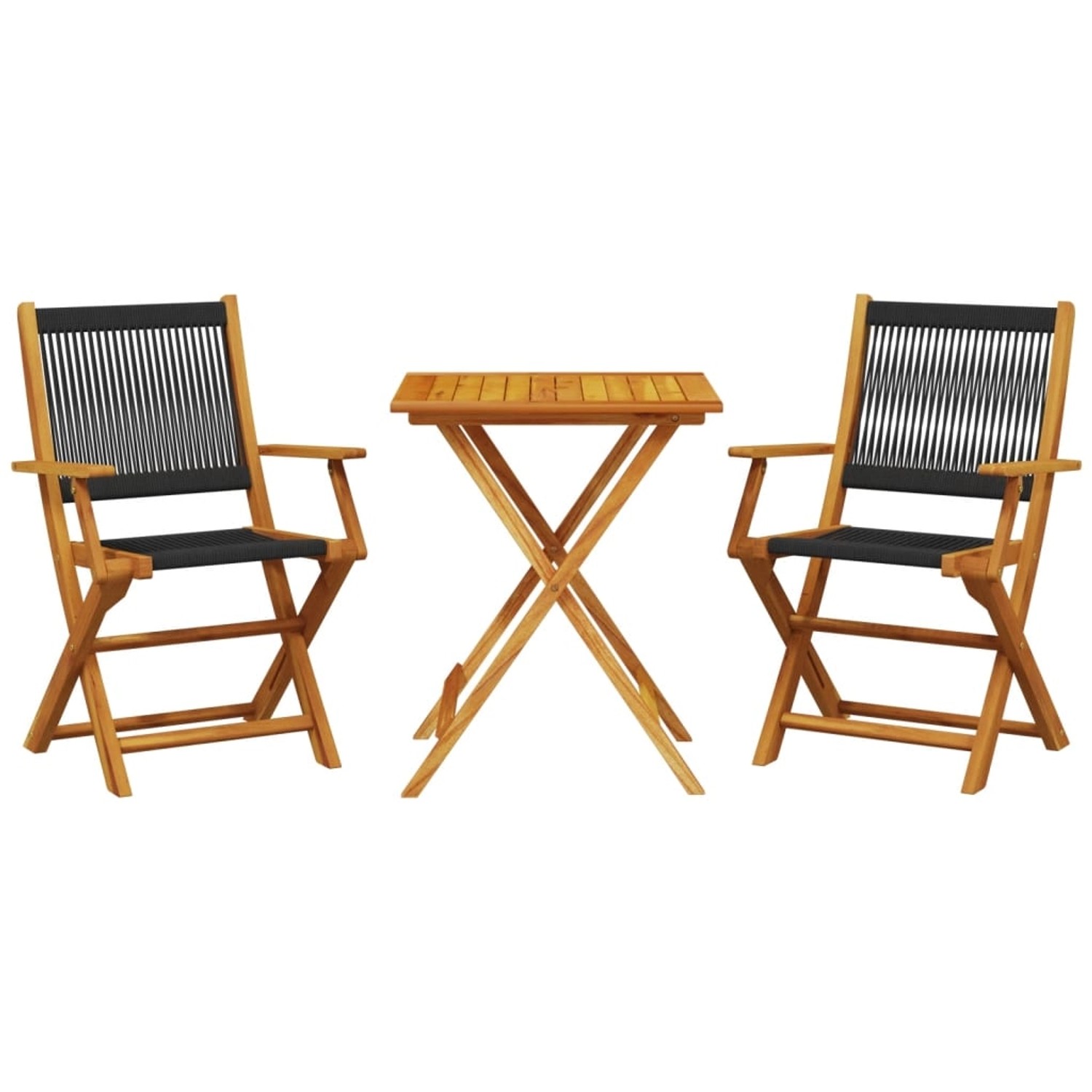 Thumbnail - vidaXL 3-tlg Bistro-Set Schwarz Polypropylen und Massivholz Modell 5