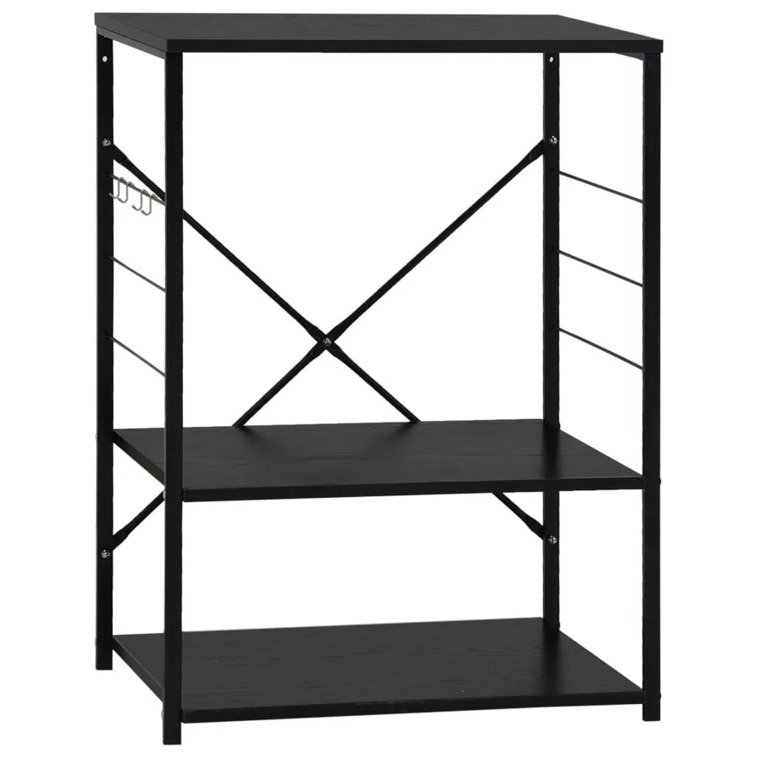 vidaXL Mikrowellenregal Schwarz 60x39,6x79,5 cm Holzwerkstoff 288234