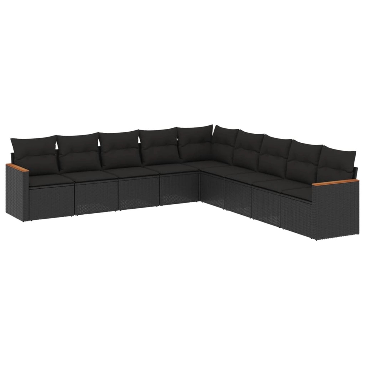vidaXL 9-Tlg Garten-Sofagarnitur mit Kissen Schwarz Poly Rattan 3226055 günstig online kaufen