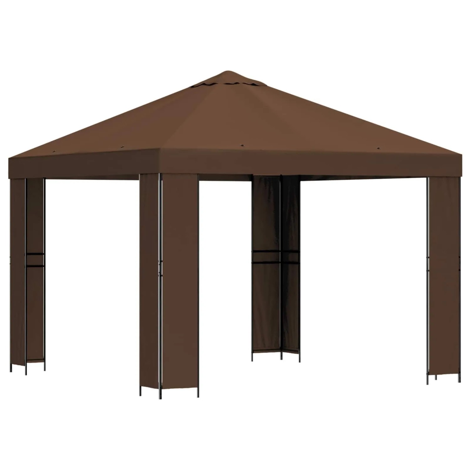 vidaXL Pavillon 3 x 3 m Braun Polyester und Stahl 190 900360