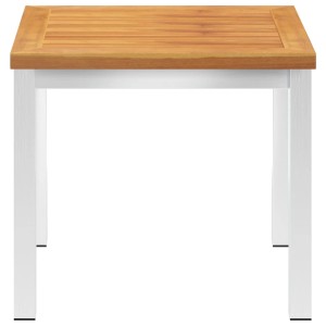 vidaXL Garten-Beistelltisch 45x45x38 cm Massivholz Akazie & Edelstahl 46492