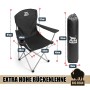 BigDean 2er Set Campingstuhl Extra Hohe Lehne bis 150kg Belastbar Faltstuhl Anglersessel Klappstuhl Klappsessel Campingstuhl Faltbar Angelstuhl_2