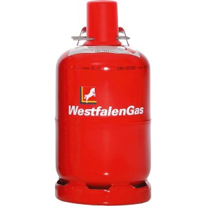 Rote 5 kg WestfalenGas Propan Pfandflasche (Füllung).