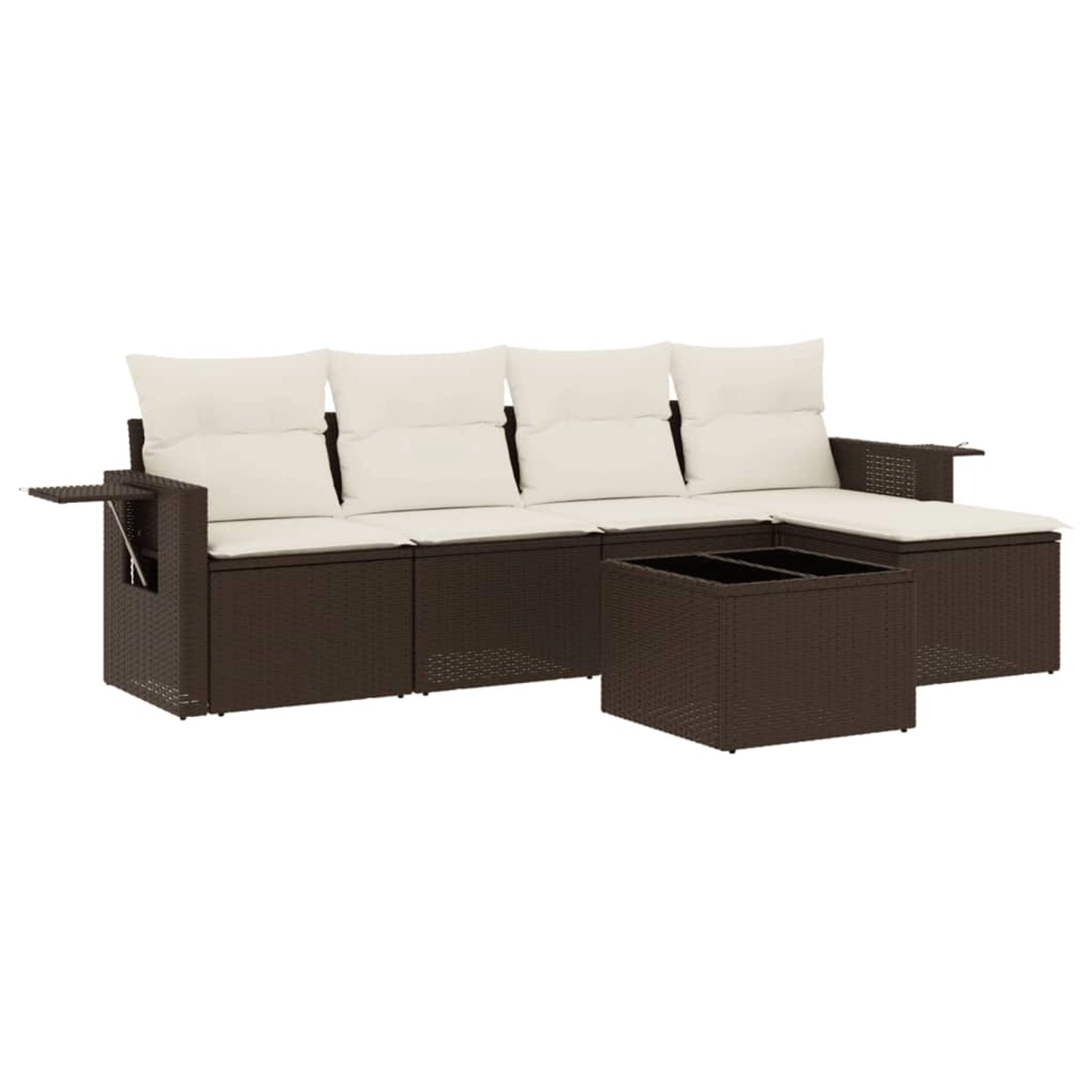 vidaXL 6-Tlg Garten-Sofagarnitur mit Kissen Braun Poly Rattan 3252440 günstig online kaufen