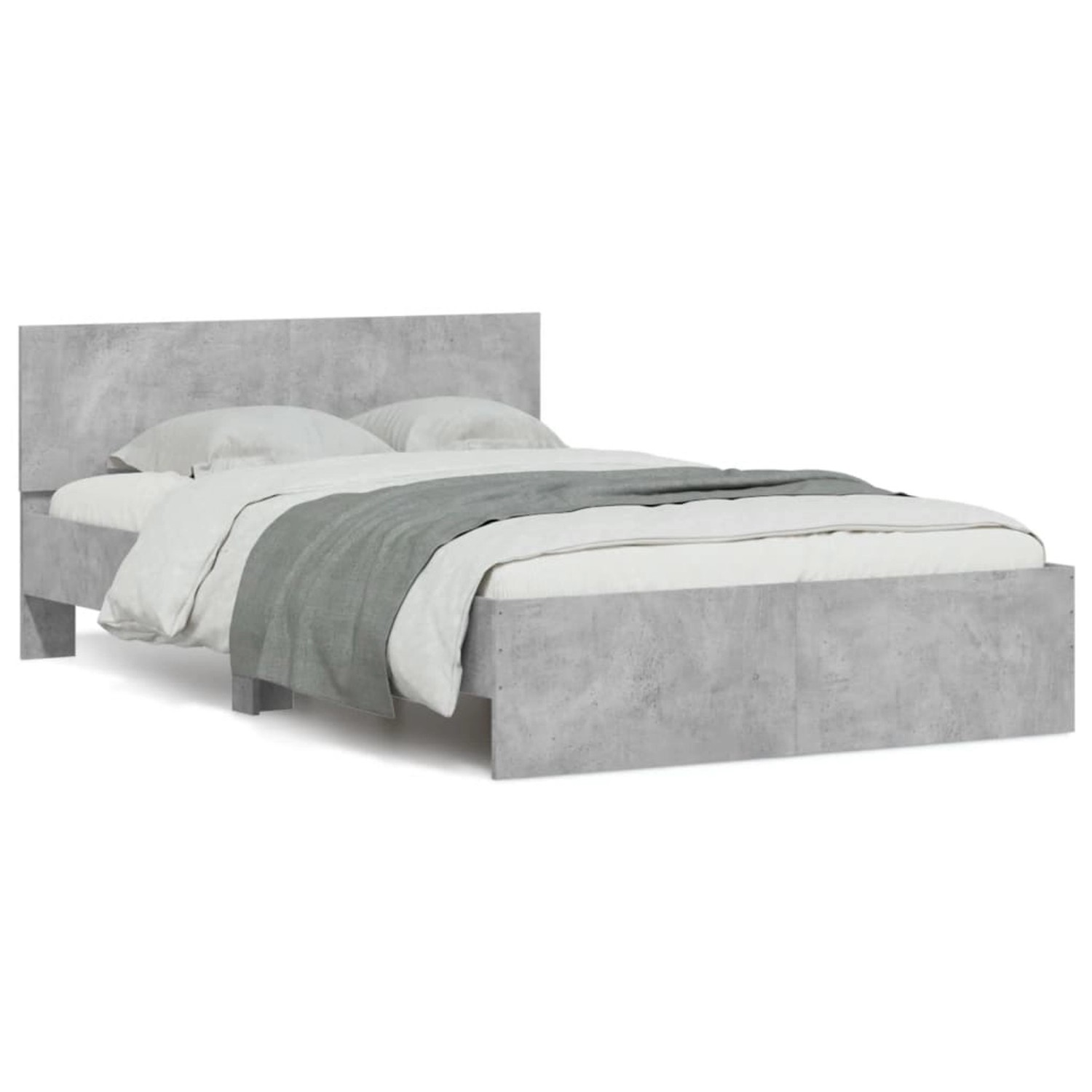 vidaXL Bettgestell, Bettrahmen mit Kopfteil Sonoma-Eiche 120x190 cm günstig online kaufen