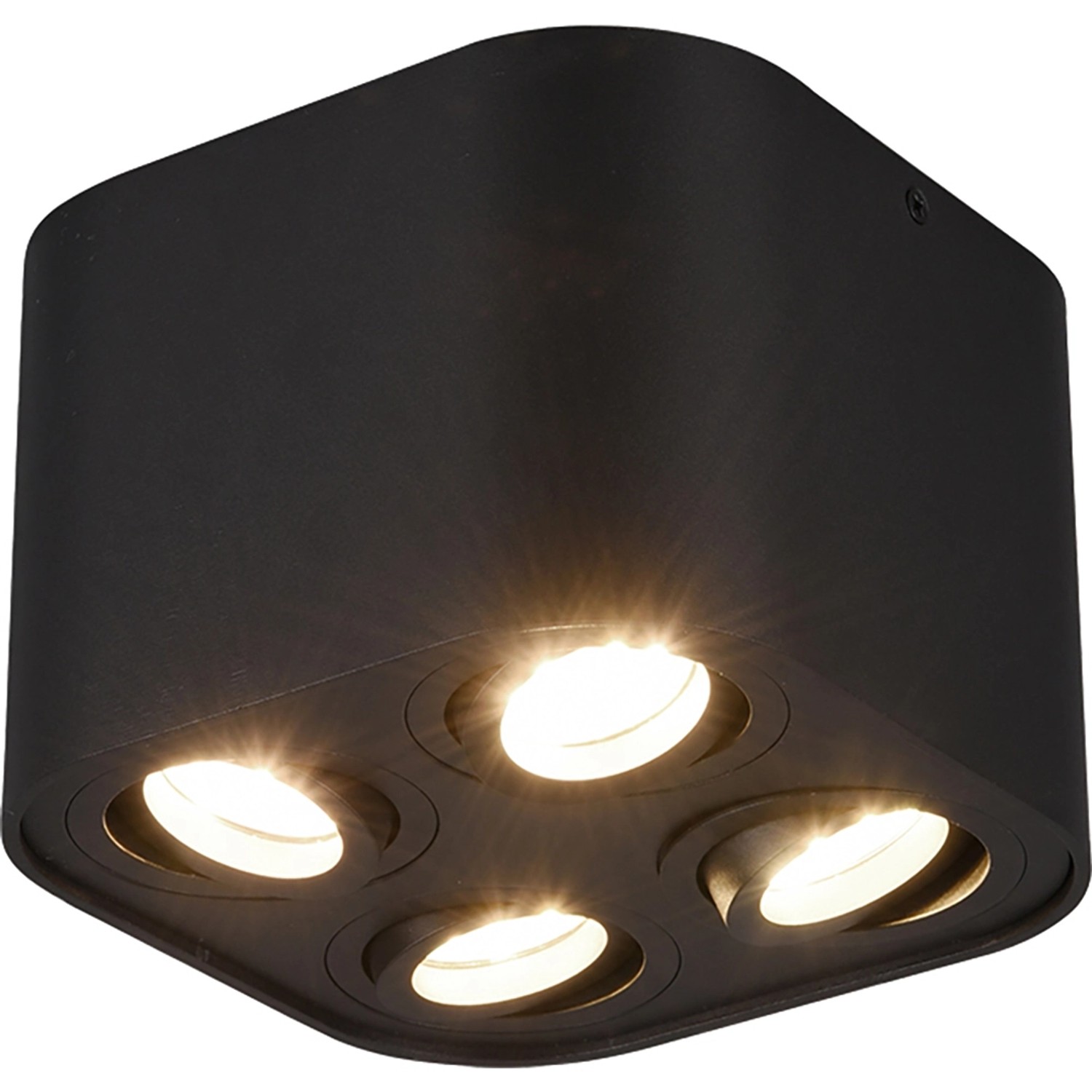 Trio Deckenleuchte Cookie 4-flammig Schwarz matt 125 mm x 178 mm x 178 mm