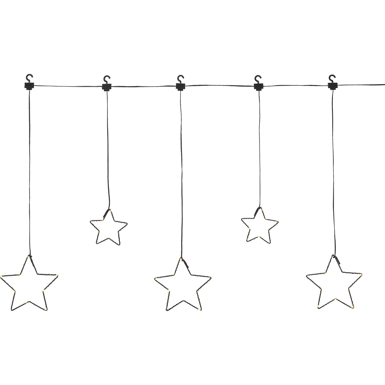 LED Außen-Lichtervorhang Sterne Schwarz