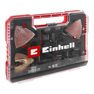 Einhell Multitool-Set XXL mit 70 Teilen im Koffer, Zubehör für Multifunktionswerkzeuge.