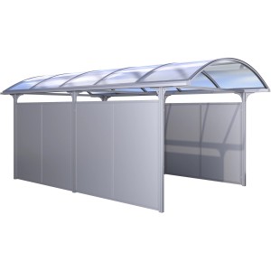 KGT Seitenelement AVB groß, silberfarben, zur Montage am Carport für Wind- und Sichtschutz.