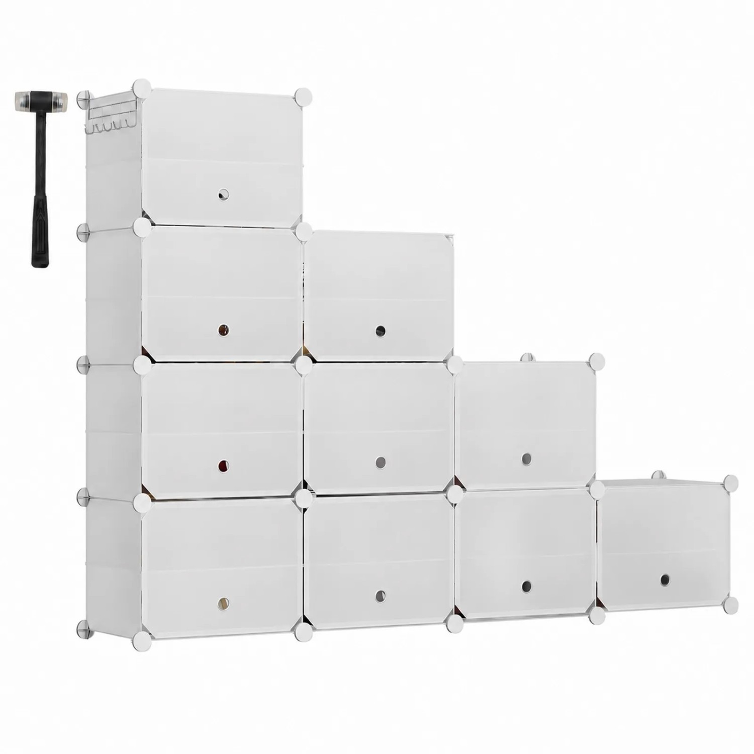 Sekey Schuhregal Schuhregal Schuhschrank Schuh-Organizer Stecksystem DIY-Regal 1-tlg für 40 Paar Schuhe Kunststoff in Weiß mit 10 Türen