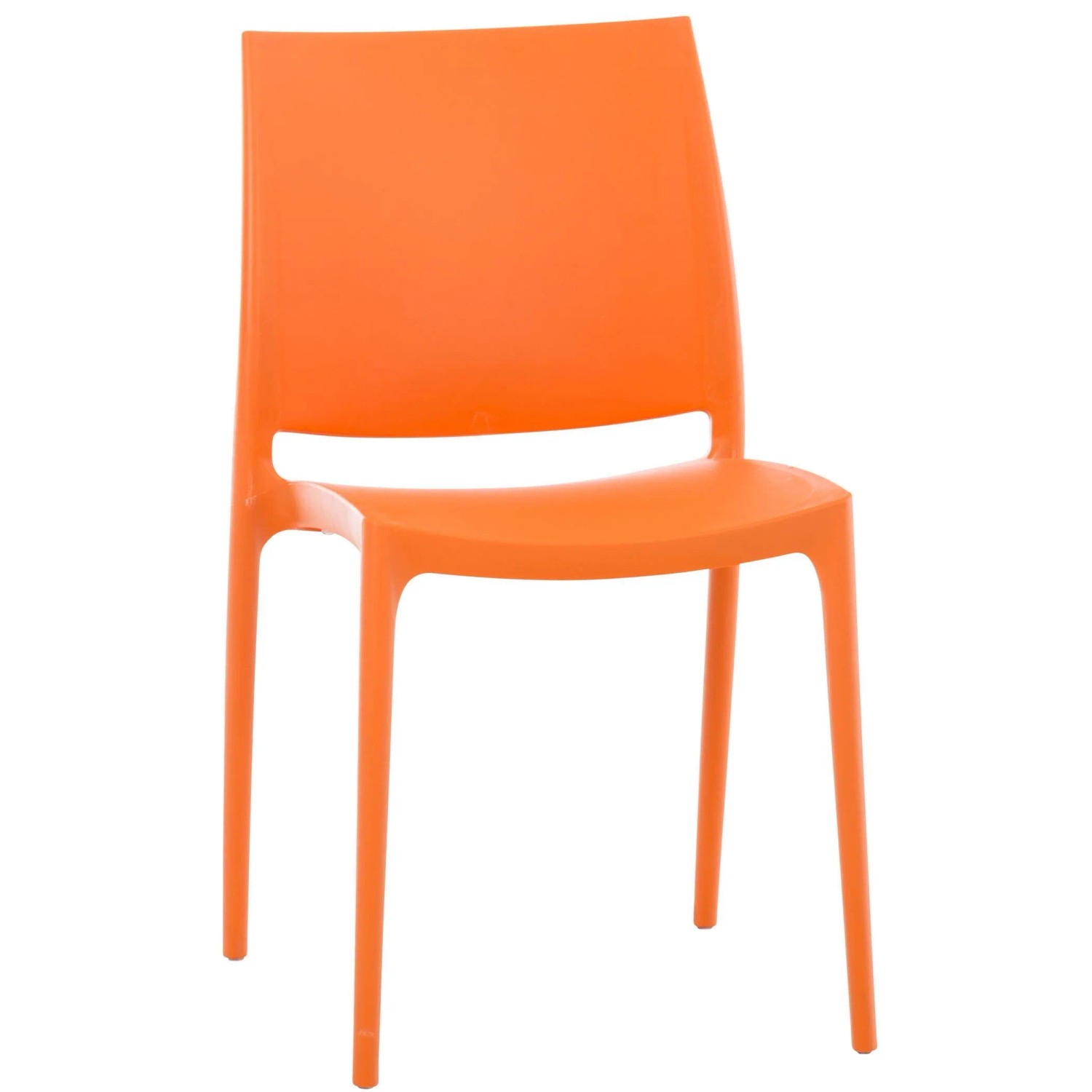 DELUKE Stuhl VAYA 81x44x50cm Orange Kunststoff Kunststoff Gestell Stühle Esszimmerstühle Esstisch Küchenstuhl