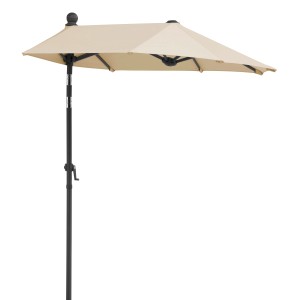 Schneider Balkonschirm, 150x150 cm, Natur, mit Kurbel. Ideal für Balkon oder Terrasse.