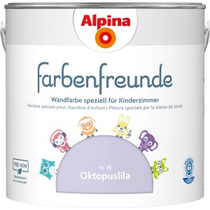 Alpina Farbenfreunde Oktopuslila, seidenmatte Wandfarbe für Kinderzimmer, 2,5 Liter.