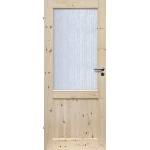 Radex Landhaus Zimmertür Kiefer mit Glas Silvit, 610x1985 mm, Rechtsanschlag.