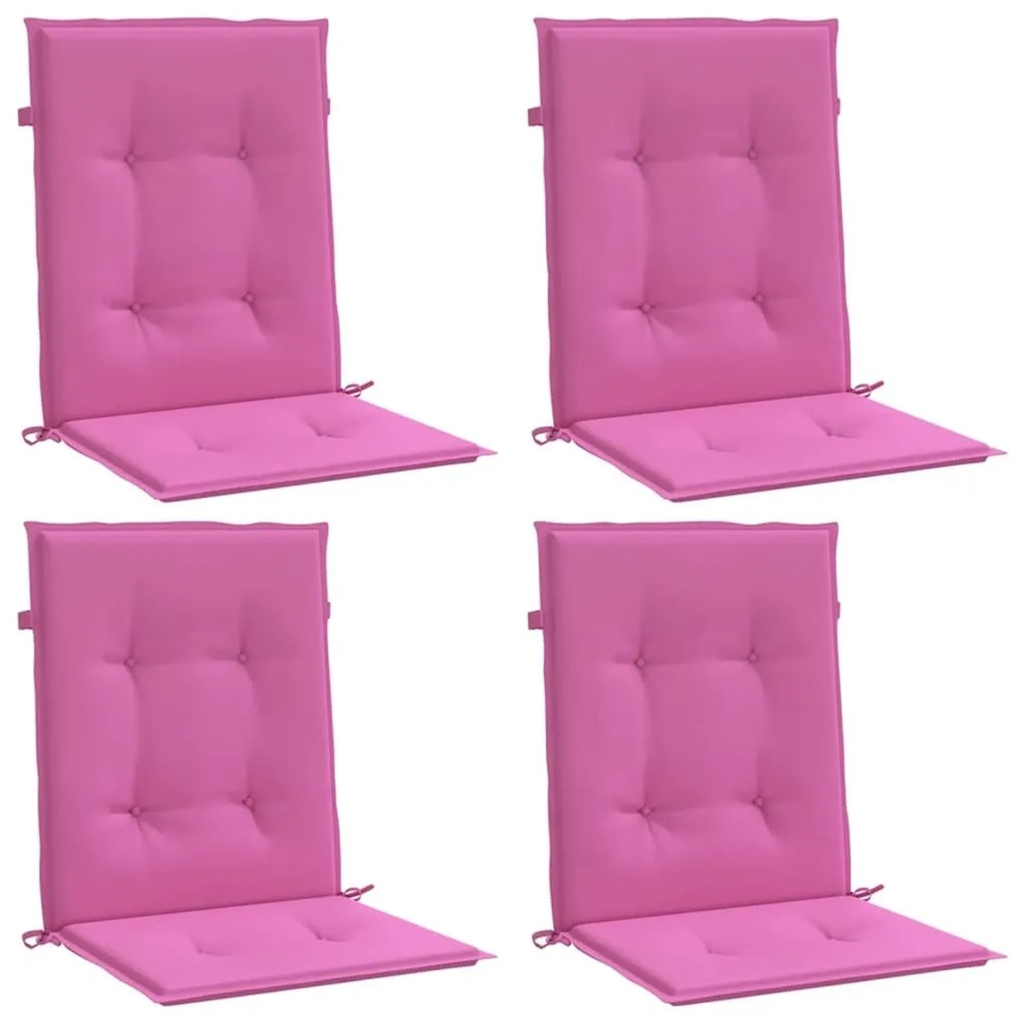 vidaXL Niedriglehner-Auflagen 4 Stk Rosa Stoff 361335