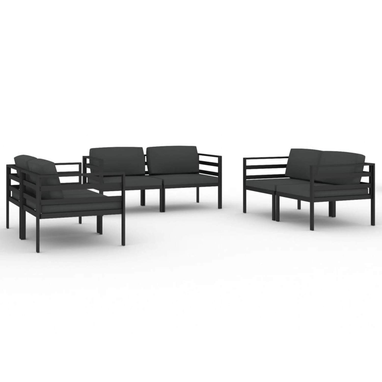 Vidaxl 6-tlg. Garten-lounge-set Mit Kissen Aluminium Anthrazit günstig online kaufen