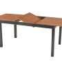 Merxx Gartentisch AZ-Tisch, rechteckig, ausziehbar, 90x76 cm, mit Lamellen-Optik und Aluminiumgestell.