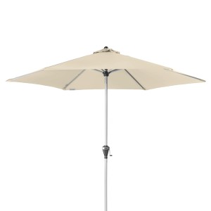 Doppler Marktschirm, Ø 266 cm, Natur, mit Knickfunktion und Kurbel, für Garten und Balkon.
