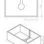 Technische Zeichnung Ottofond Wannenträger Space mit Maßen in Draufsicht und isometrischer Ansicht.