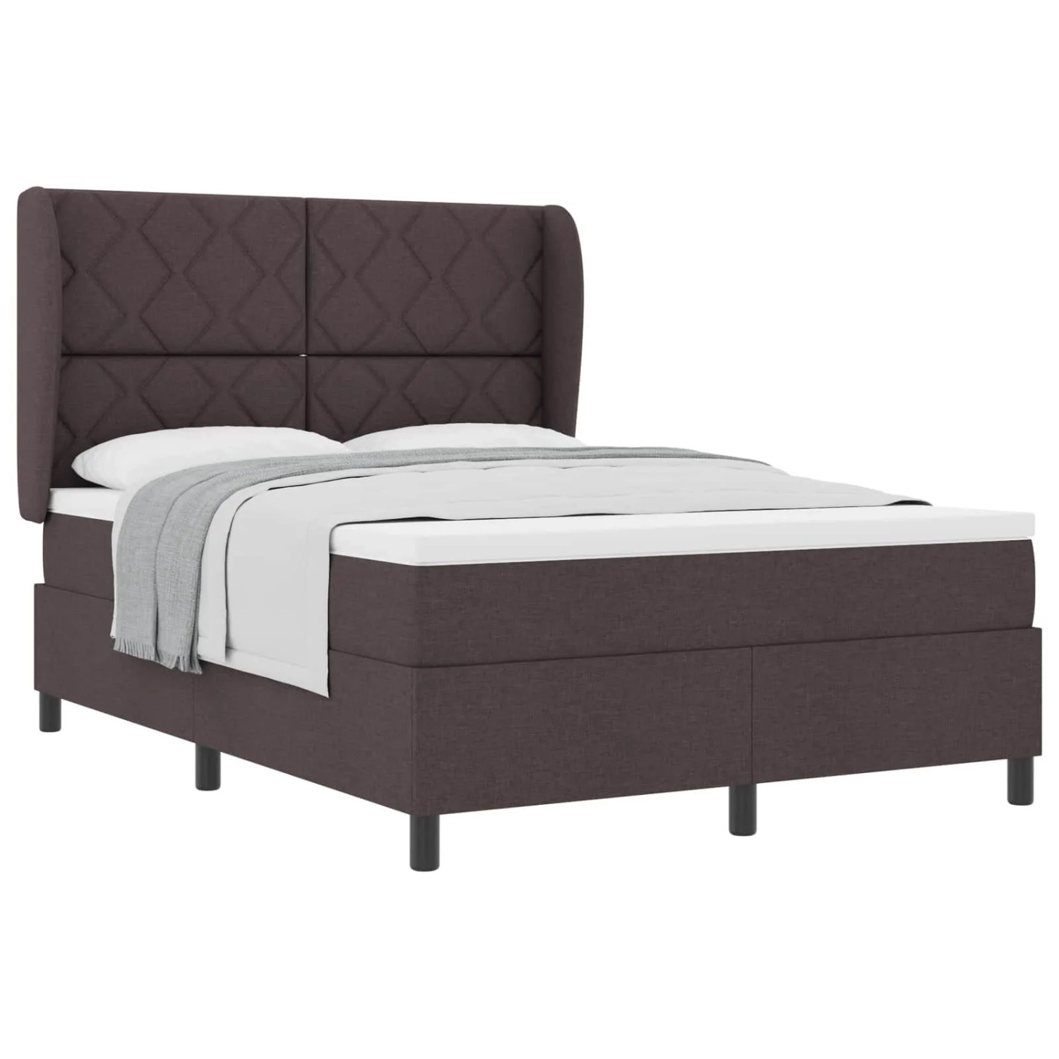 vidaXL Boxspringbett mit Matratze Dunkelbraun 160 x 200 cm Stoff 3340637