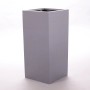 Grauer, rechteckiger Elegant Einrichten Pflanzkübel Säule aus Fiberglas, 38x38x70 cm.