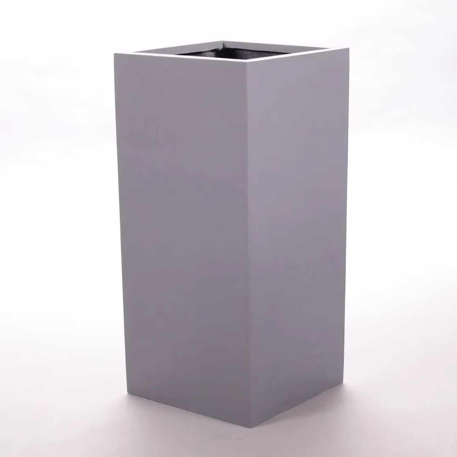 Grauer, rechteckiger Elegant Einrichten Pflanzkübel Säule aus Fiberglas, 38x38x70 cm.