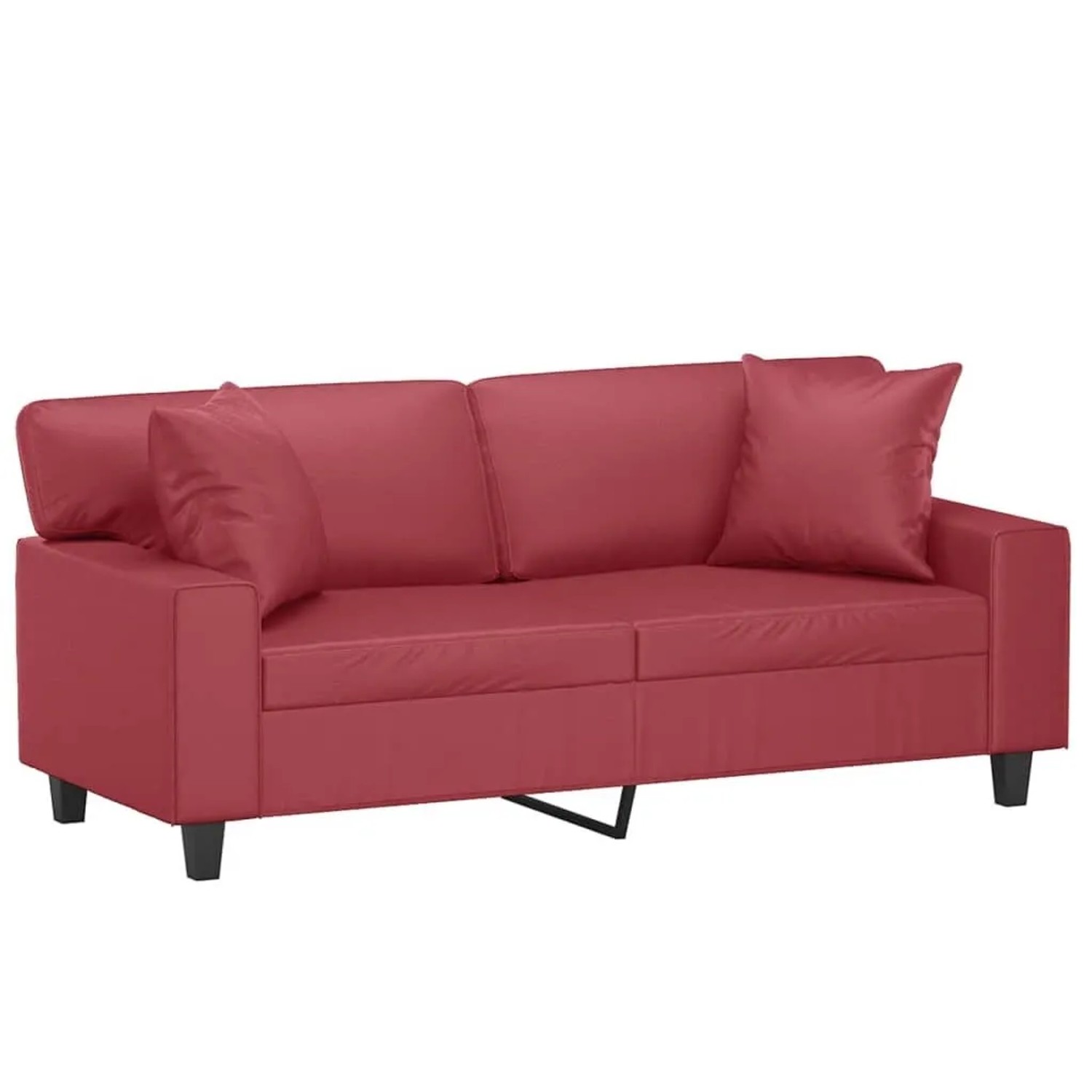 vidaXL 2-Sitzer-Sofa mit Zierkissen Weinrot 140 cm Kunstleder 3200869 günstig online kaufen