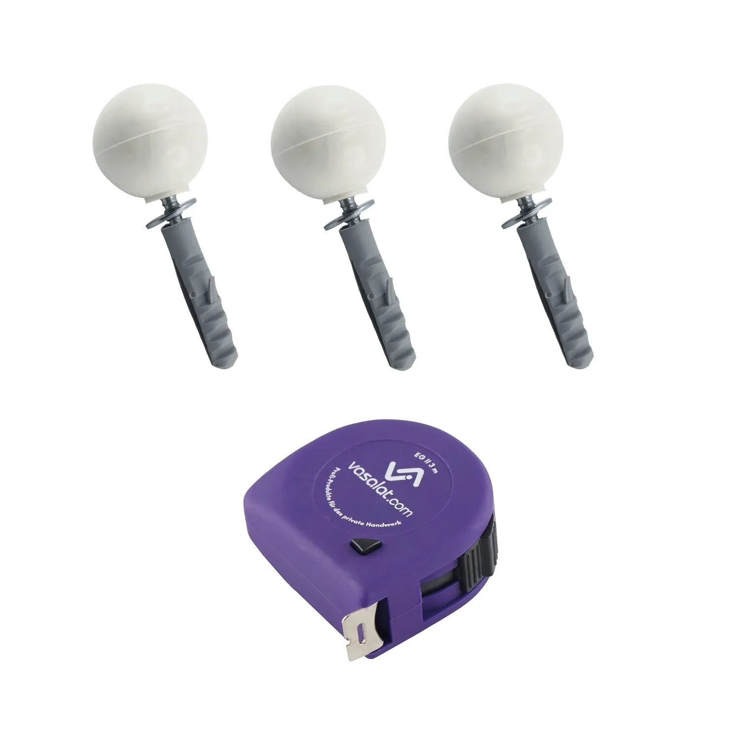 vasalat Set Türstopper Boden & Wand zum Schrauben Ø 35 mm H 31 mm Weiß
