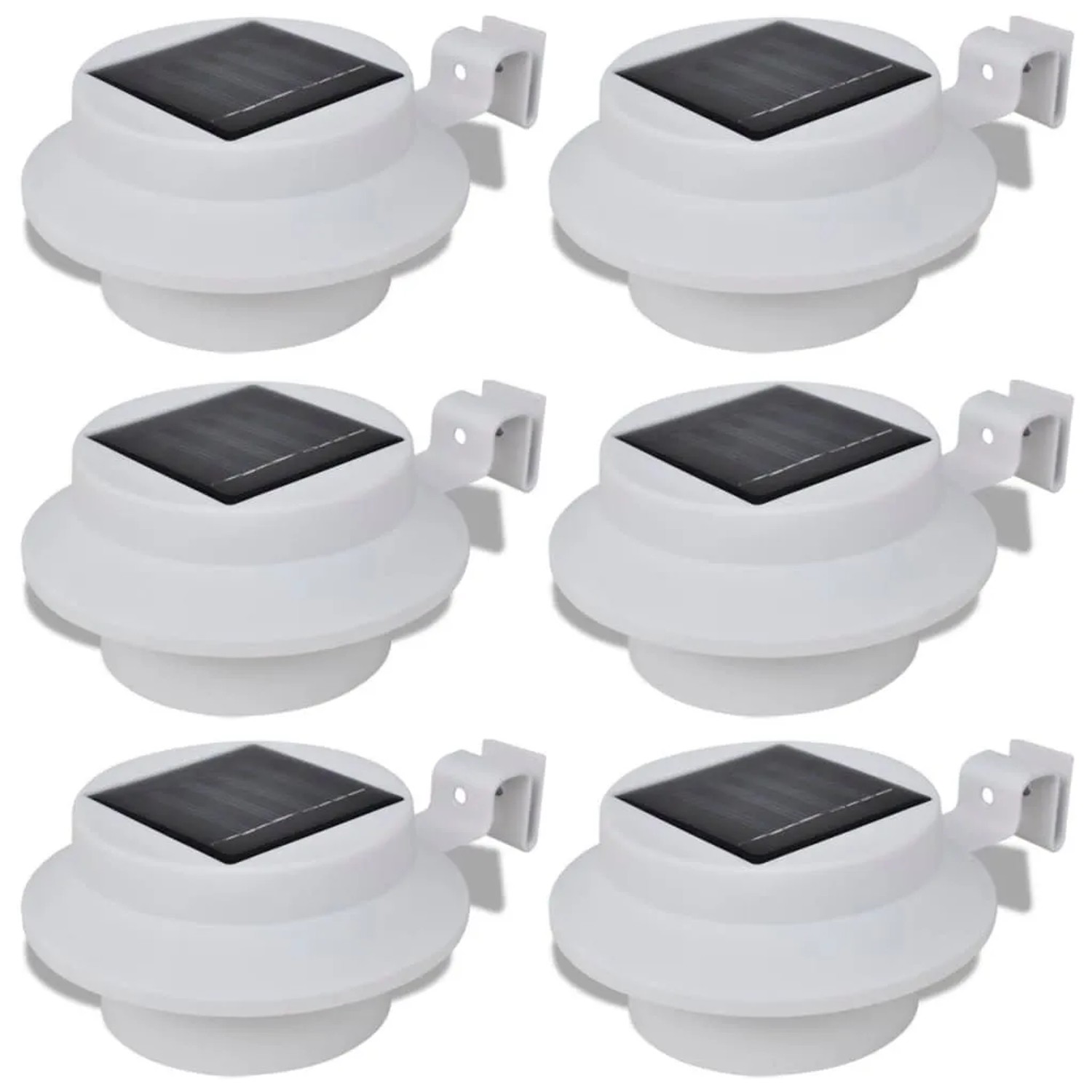vidaXL 6x Außenlampe Sonnenlichtset Zaunlicht Dachrinne-Licht Weiß 41181