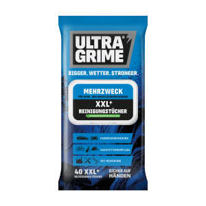 UltraGrime XXL Allzweck-Feuchttücher, 40 Stück, zur Reinigung von Händen, Werkzeugen und Flächen.