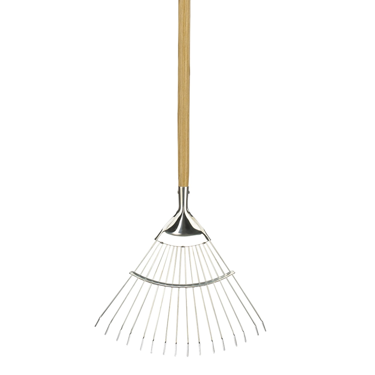 Kent & Stowe Laubbesen mit Eschenholz-Stiel und Edelstahl-Zinken für Gartenarbeiten.