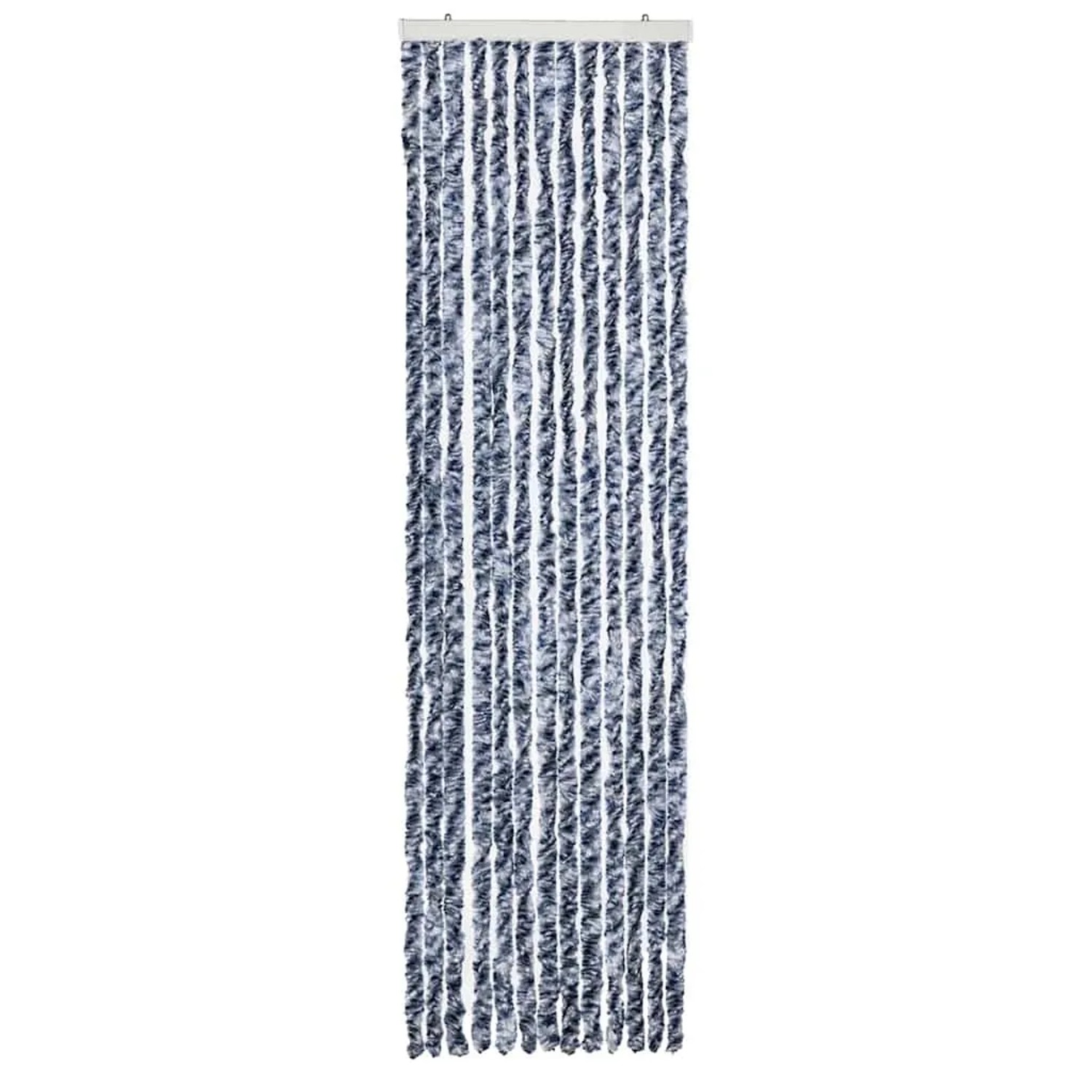 Blau-weißer Insektenschutz-Vorhang aus Chenille, 56x200 cm, für Fenster und Türen.