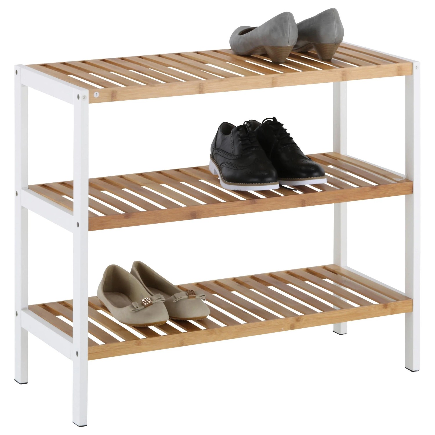 Mömax Schuhregal in Weiß/Naturfarben