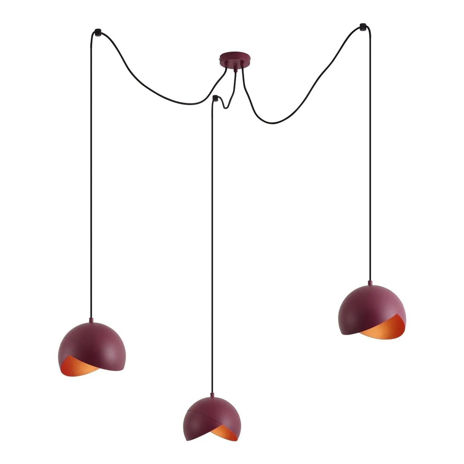 QAZQA Design Pendelleuchte Rot mit Opalglas 3 Flammig Tulip