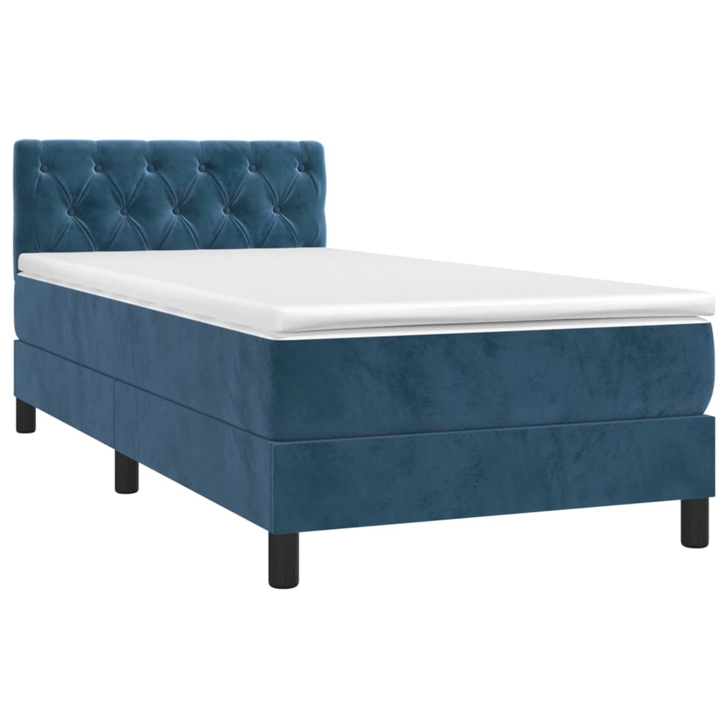 vidaXL Boxspringbett mit Matratze & LED Dunkelblau 80x200 cm Samt 3134553 günstig online kaufen