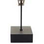 Dekorative Standfigur Kuhschädel aus Polyresin mit Tribal-Muster auf schwarzem Sockel.