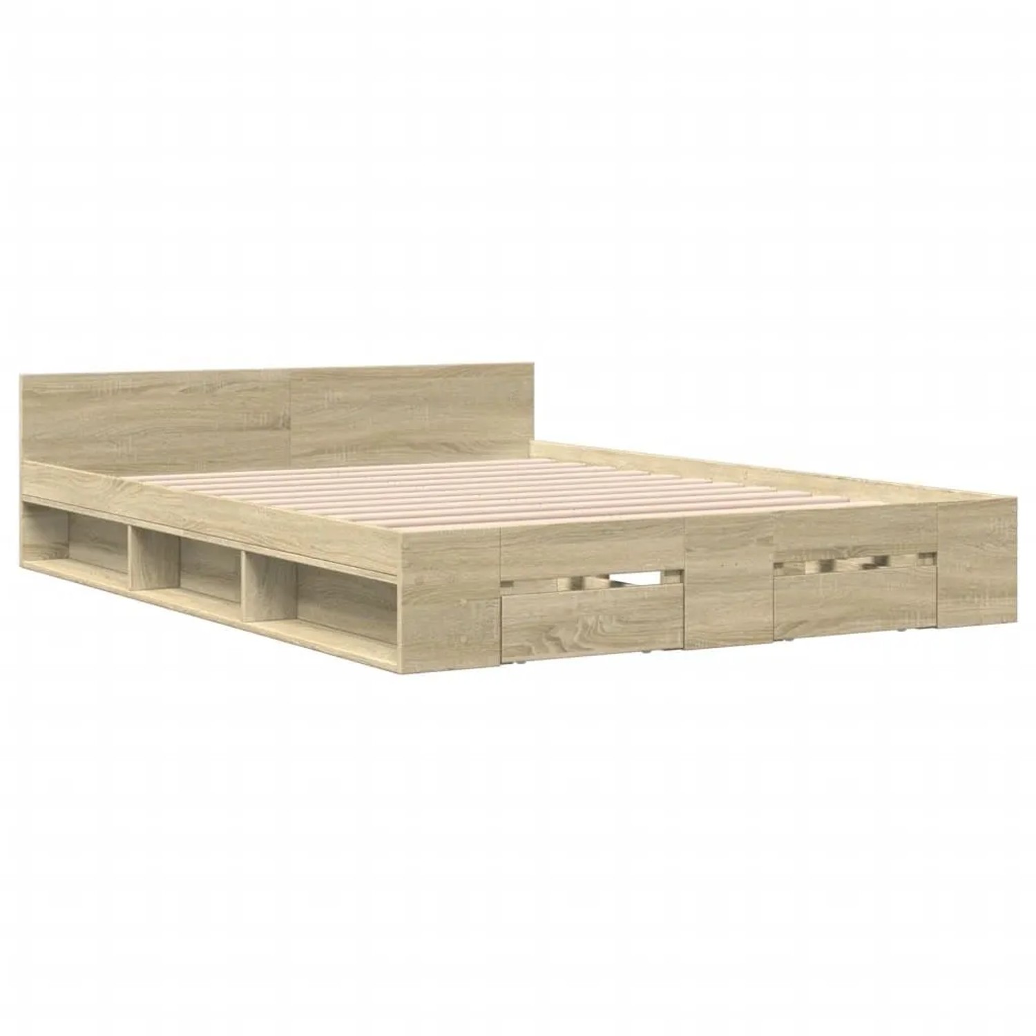 vidaXL Bettgestell mit Schubladen Sonoma-Eiche 120x190cm Holzwerkstoff 3280 günstig online kaufen