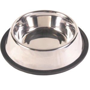 Jollypaw Edelstahlnapf, 0,7 l, mit Gummiring für rutschfesten Stand.