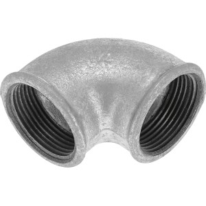 LUX Winkelverbinder aus Temperguss, 38,9 mm x 41,9 mm, für Wasserleitungen.