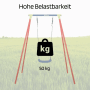 Kettler Einzelschaukel Single in Rot/Blau, belastbar bis 50kg, für Kinder im Garten.