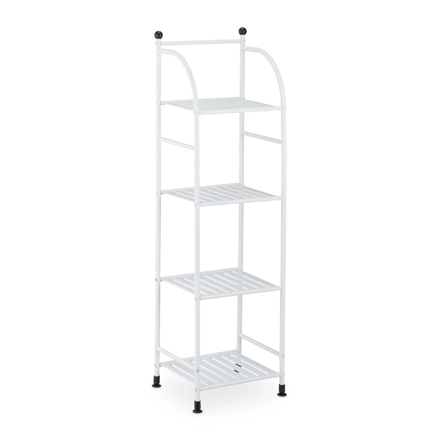 Relaxdays Standregal mit 4 Ablagen Stahl Weiß Freistehend 115 cm x 33 cm x 28 cm 2,5 kg