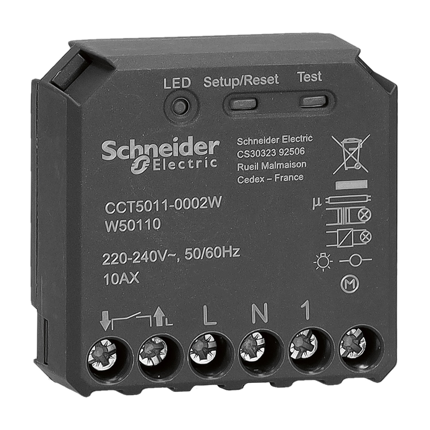Schneider Electric Wiser Unterputz Schaltaktor CCT5011-0002W 1fach Dunkelgrau